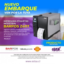 IMPRESORA DE ETIQUETAS INDUSTRIAL BARPOS Z411T